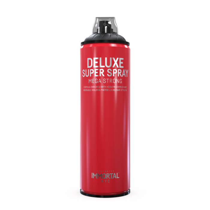 Спрей для міцної фіксації волосся Immortal Deluxe Super Spray Mega Strong (500мл)