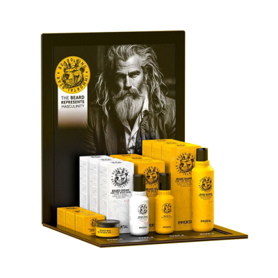 Стенд настільний до нової  серії продукції для бороди  Immortal Nyc Beard King  Immortal Bear Series De