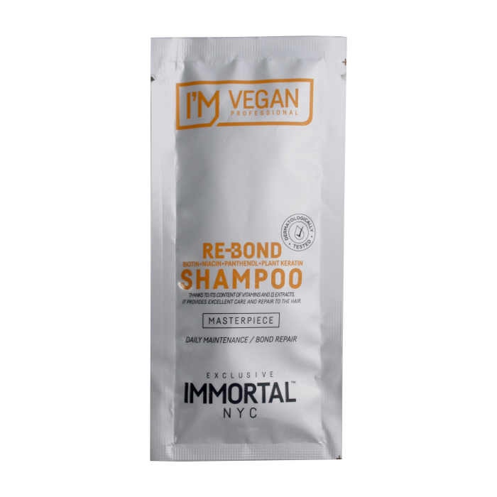 Тестер IMMORTAL  жіночий шампунь для  глибокого відновлення  пошкодженого волосся  I' M Vegan, 20 мл