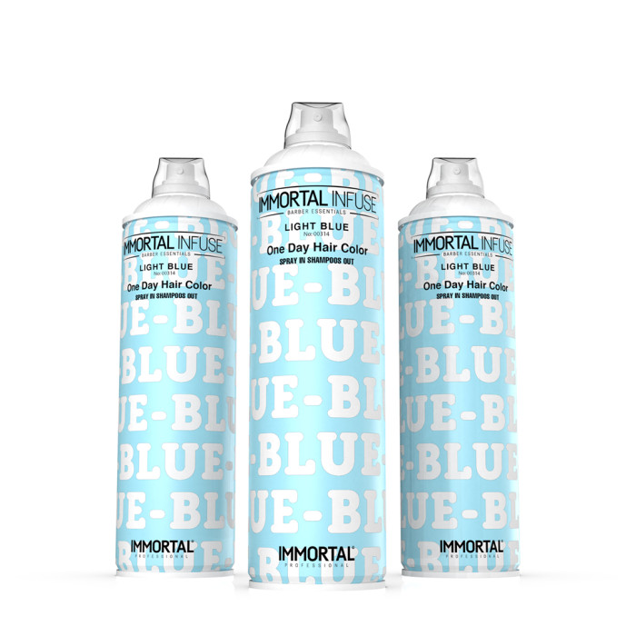 Камуфляж волосся синій IMMORTAL INFUSE ONE DAY HAIR COLOR SPRAY LIGHT BLUE 200 ML
