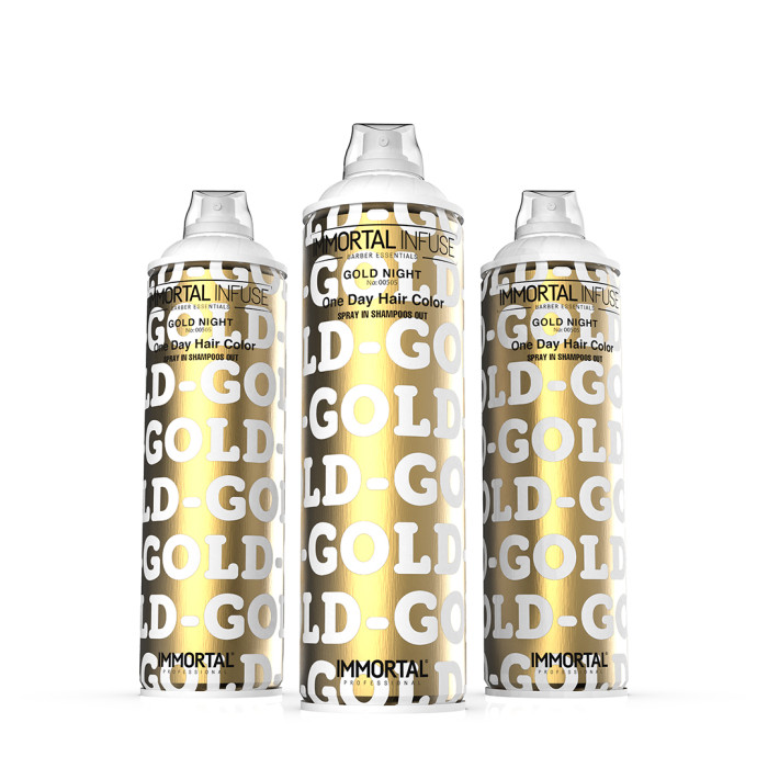 Камуфляж волосся жовтий IMMORTAL INFUSE ONE DAY HAIR COLOR SPRAY GOLD NIGHT 200 ML