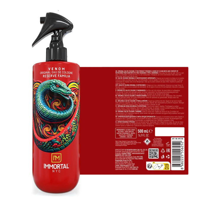 Одеколон після гоління IMMORTAL VENOM RESERVE EAU DE COLOGNE, 500ML