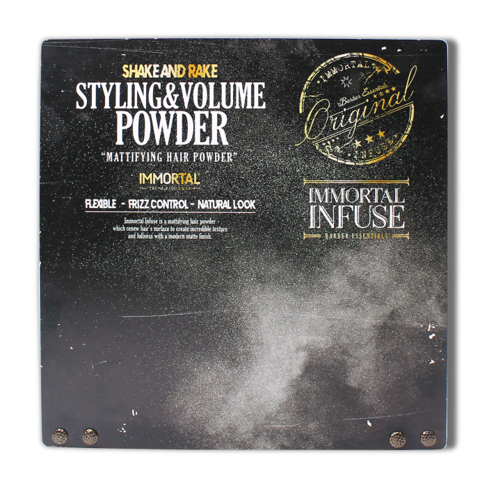 СТЕНД ДЛЯ ЧОЛОВІЧОЇ ПУДРИ "IMMORTAL STYLING VOLUME POWDER"